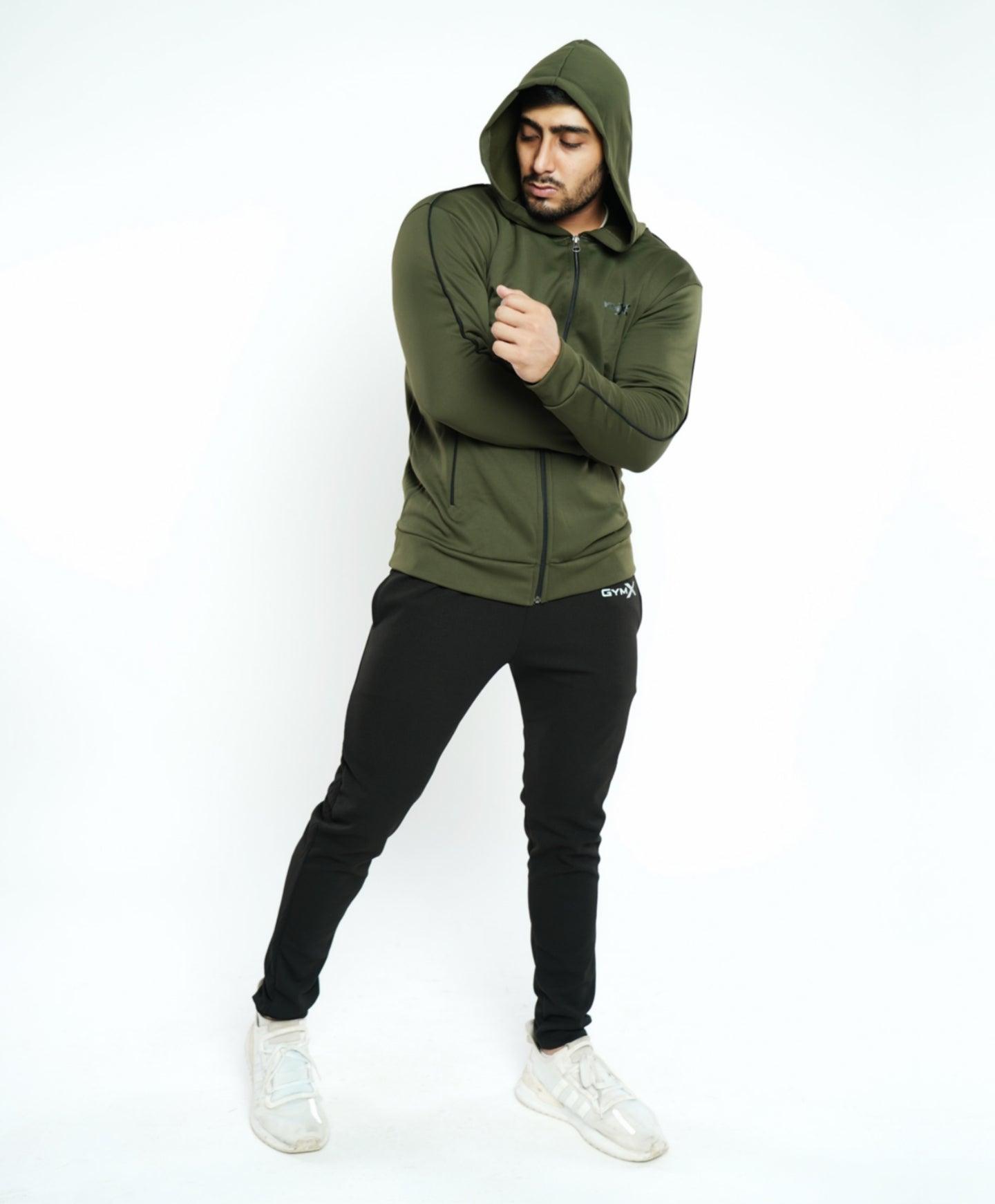 Fleece Tech Hoodie- Olive Green - Sale - GymX