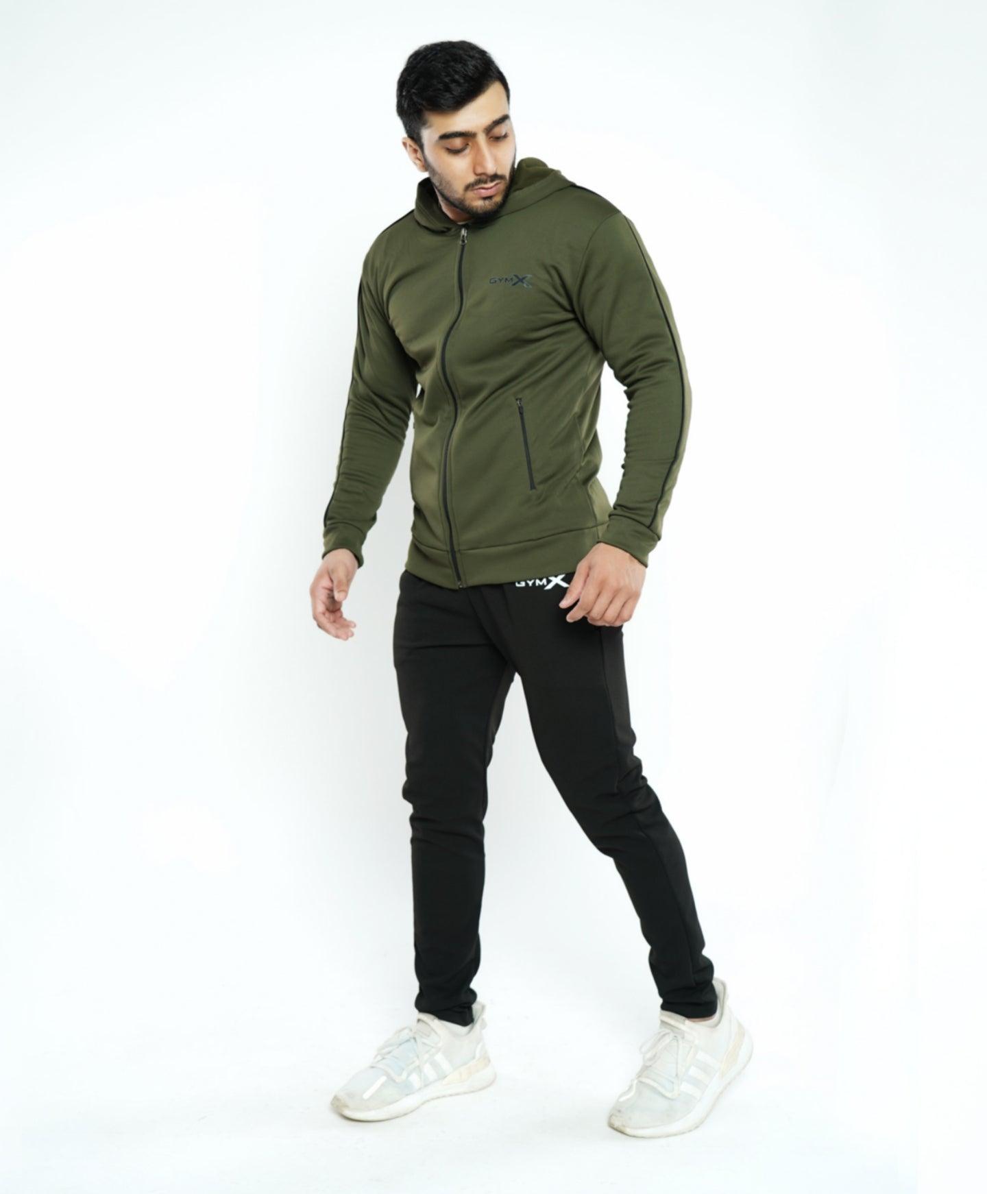 Fleece Tech Hoodie- Olive Green - Sale - GymX