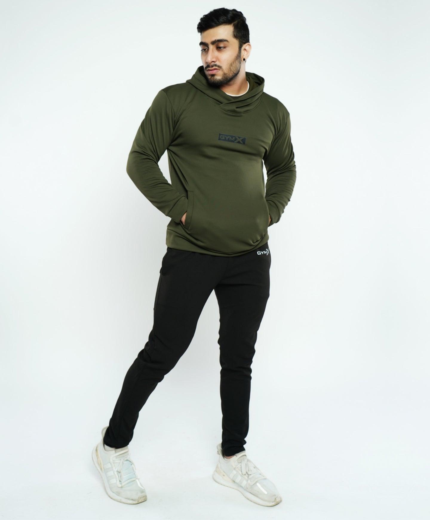 Fleece Tech Pullover- Olive Green - GymX