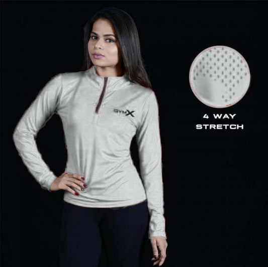 GymX Crimson Grey 1/4th Zip Pullover- Athena Series- Sale - GymX