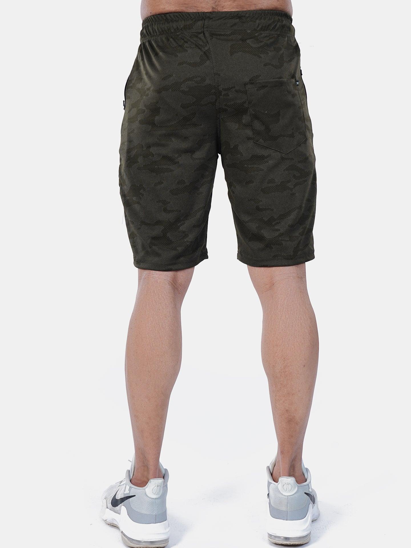 Jacquard Military Green Camo GymX Shorts