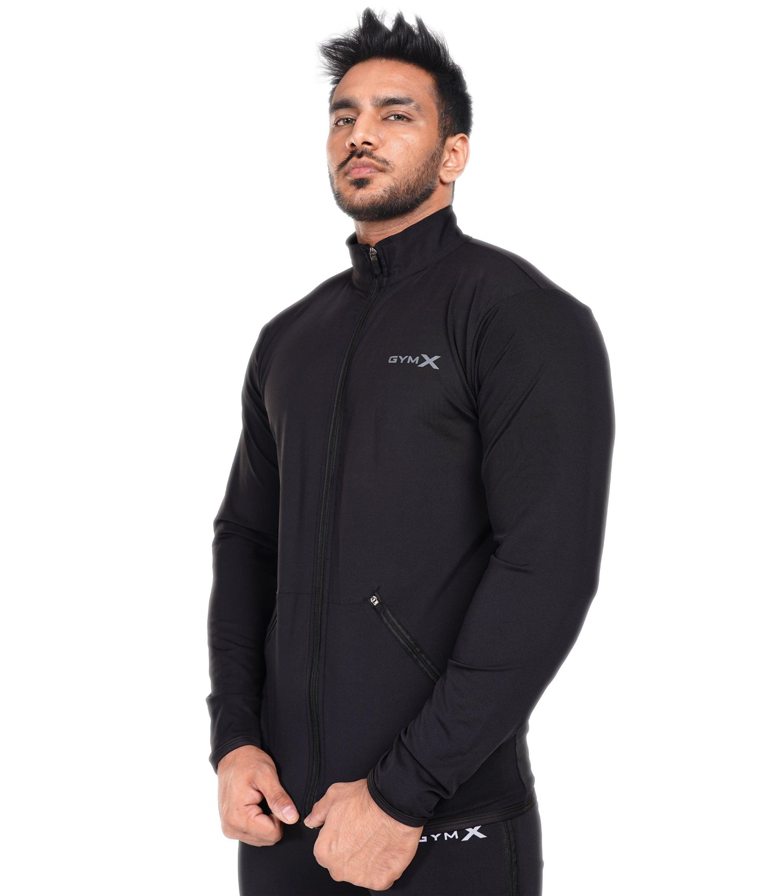Jet Black GymX Windbreaker Summer Jacket (Dedicated Phone Pocket) - Sale - GymX