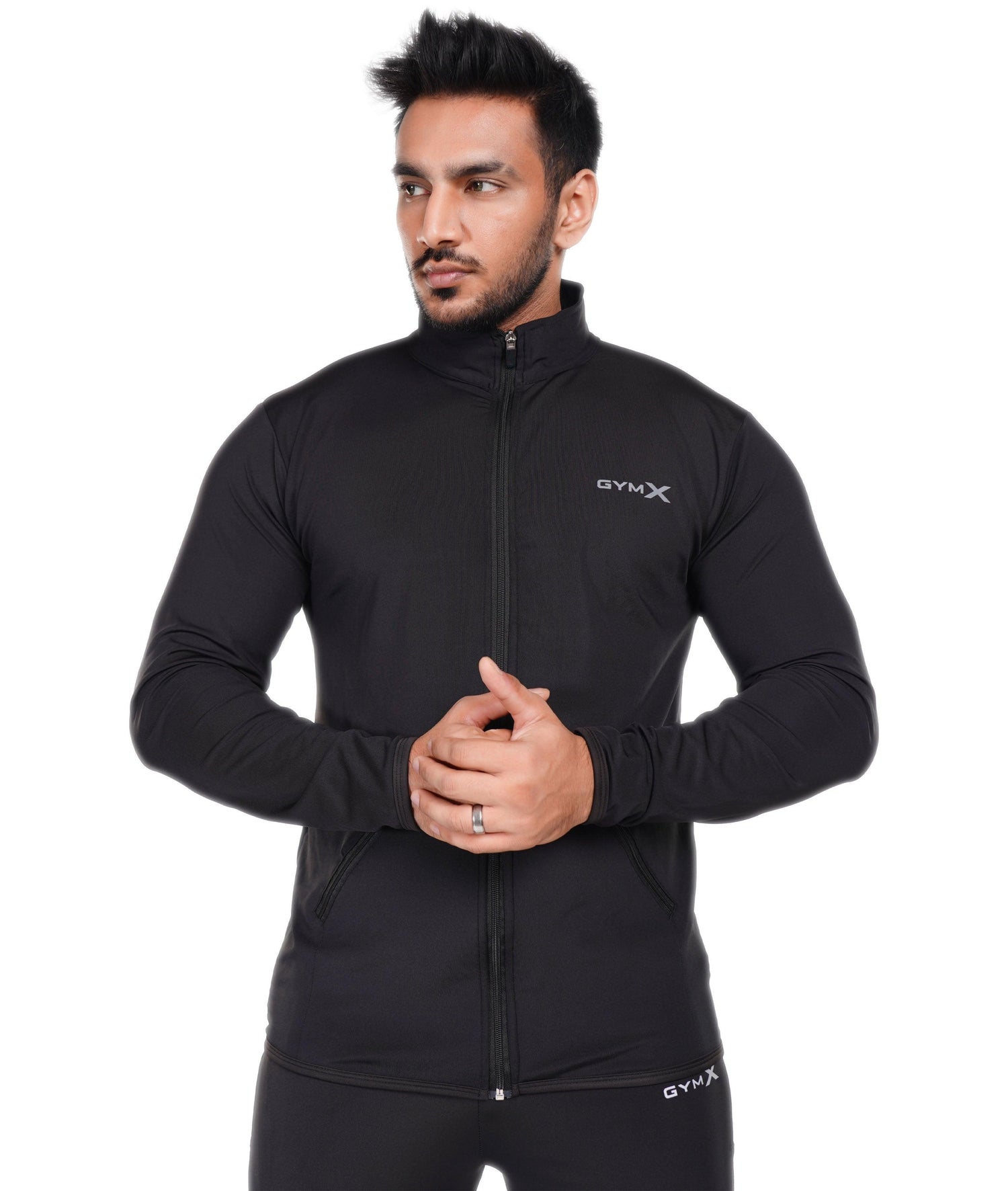 Jet Black GymX Windbreaker Summer Jacket (Dedicated Phone Pocket) - Sale - GymX