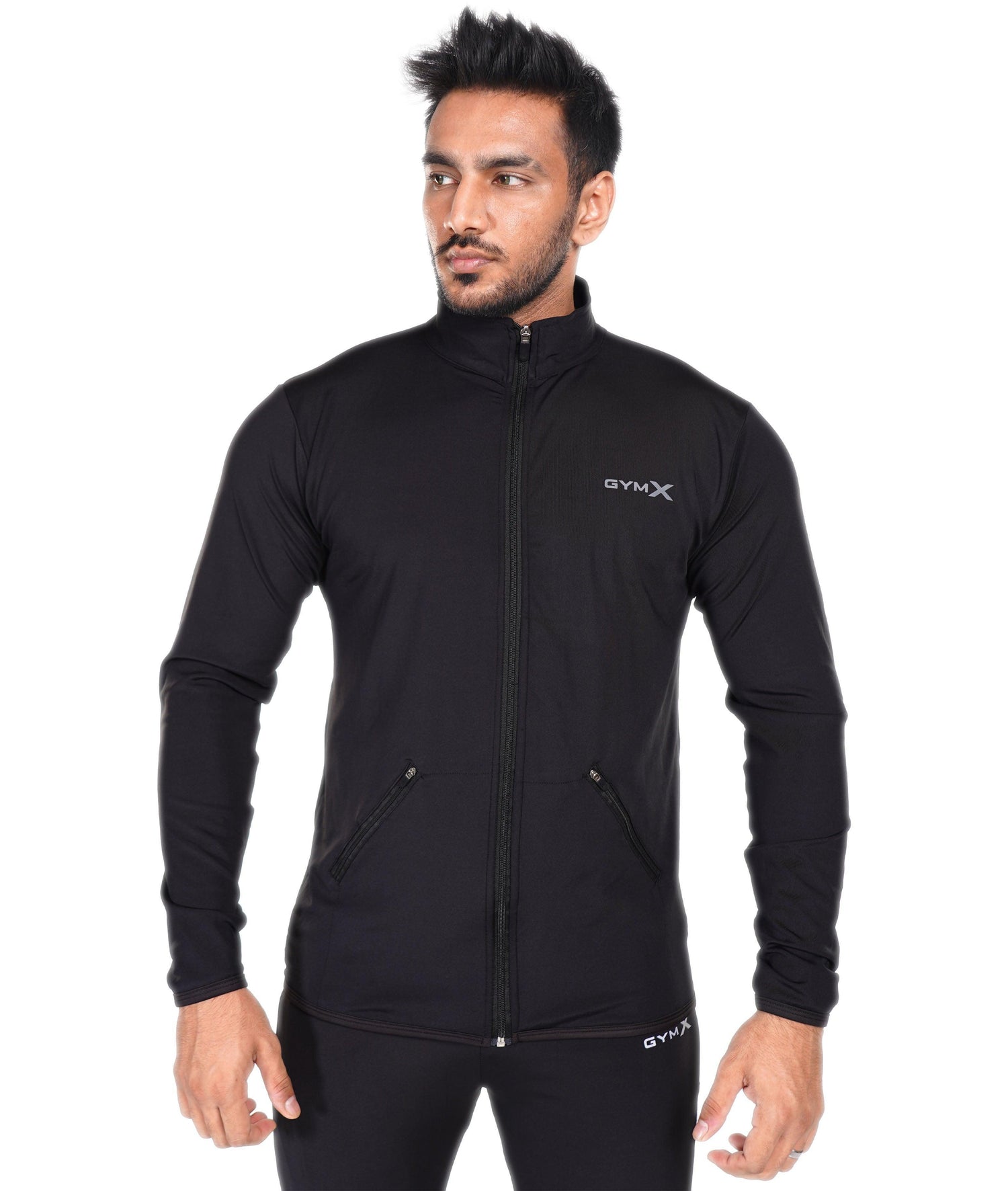 Jet Black GymX Windbreaker Summer Jacket (Dedicated Phone Pocket) - Sale - GymX