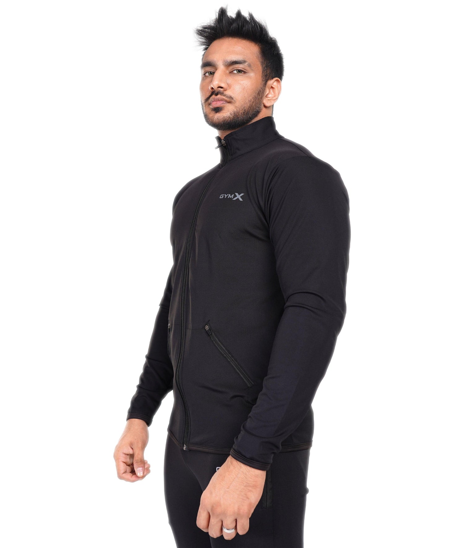 Jet Black GymX Windbreaker Summer Jacket (Dedicated Phone Pocket) - Sale - GymX