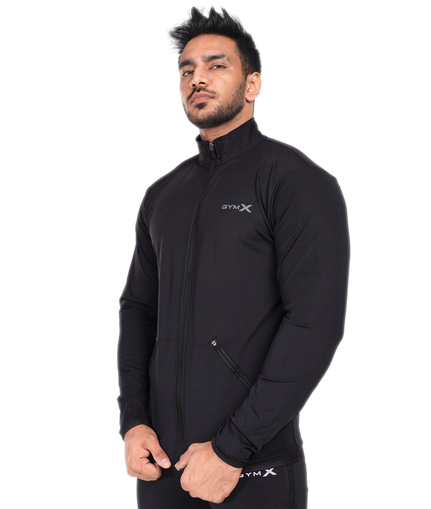 Jet Black GymX Windbreaker Summer Jacket (Dedicated Phone Pocket) - Sale - GymX