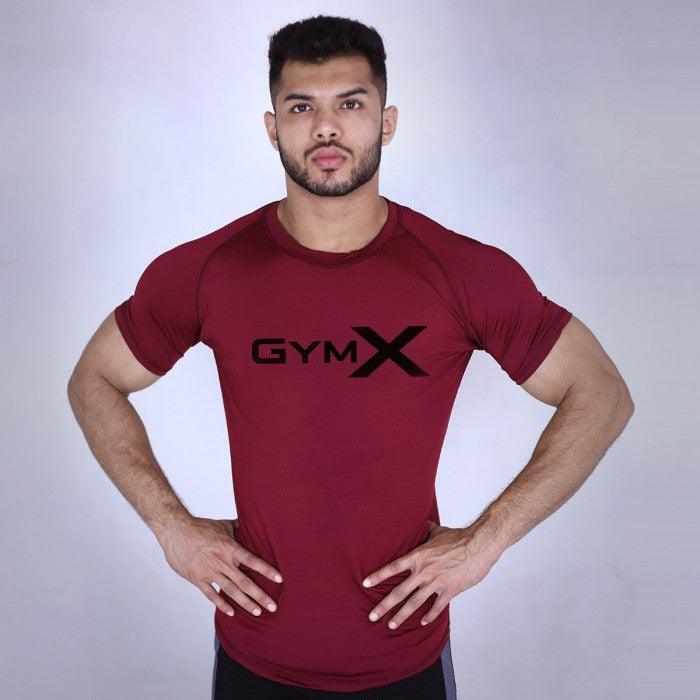 GymX Maroon Tee: Aesthetics Series- Sale - GymX