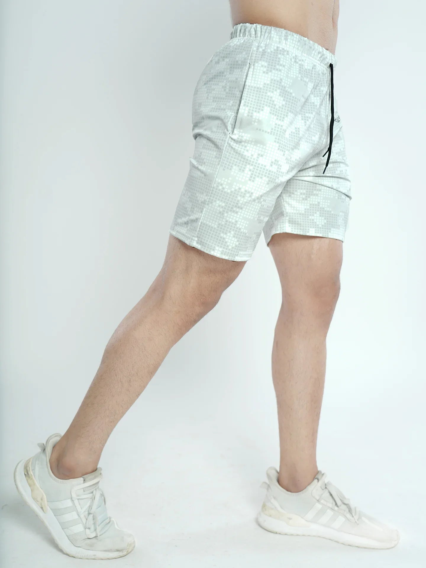 Pixel White Shorts- Sale