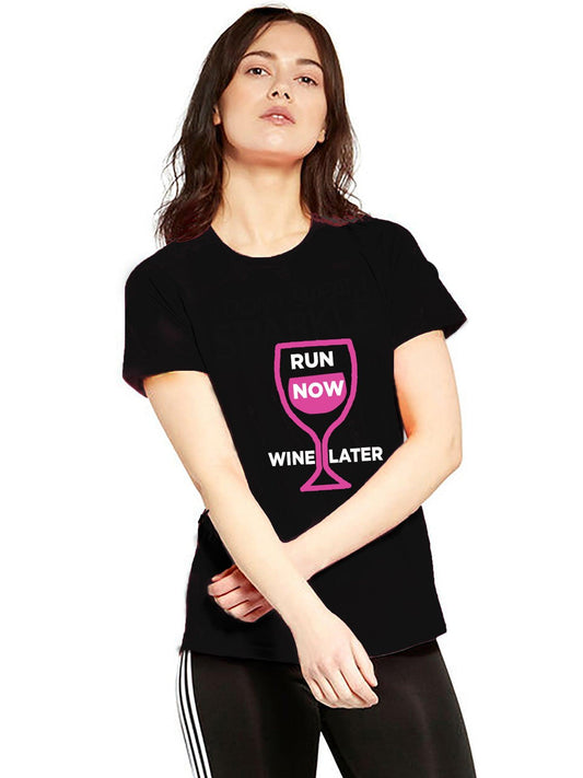 Run Now Wine Later Ladies Tee- Sale - GymX