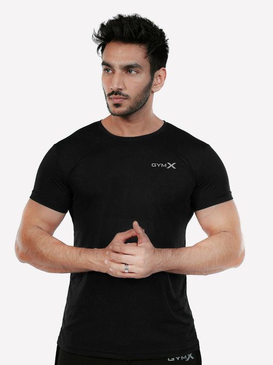 GymX Dot Mesh Tee: Black - GymX