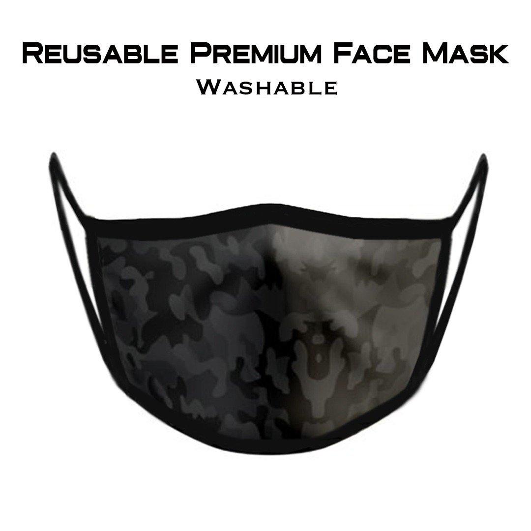 Black Knight Camo Premium Face Mask (Reusable) - GymX