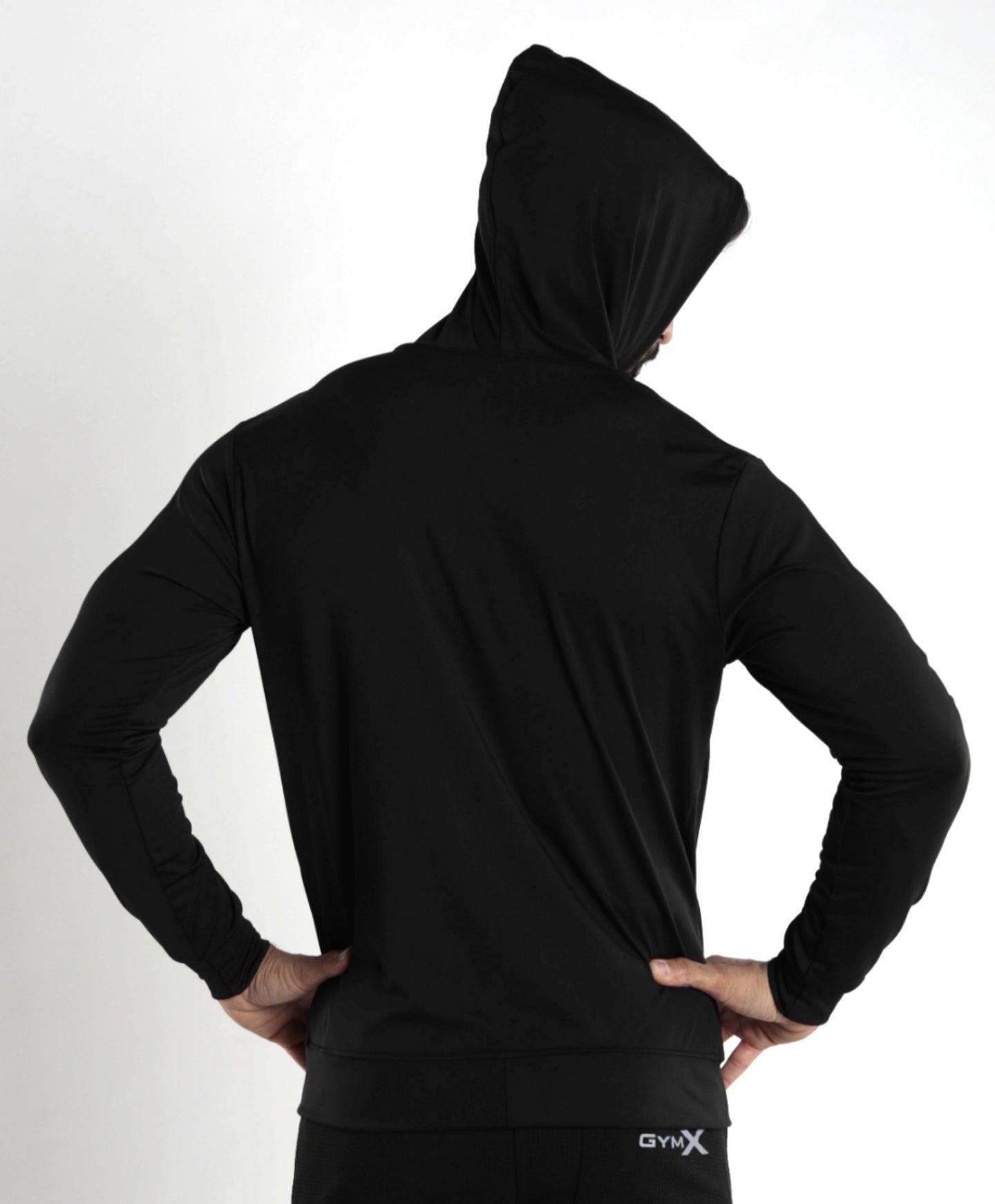 Lancer Muscle Fit Hoodie- Jet Black - Sale - GymX