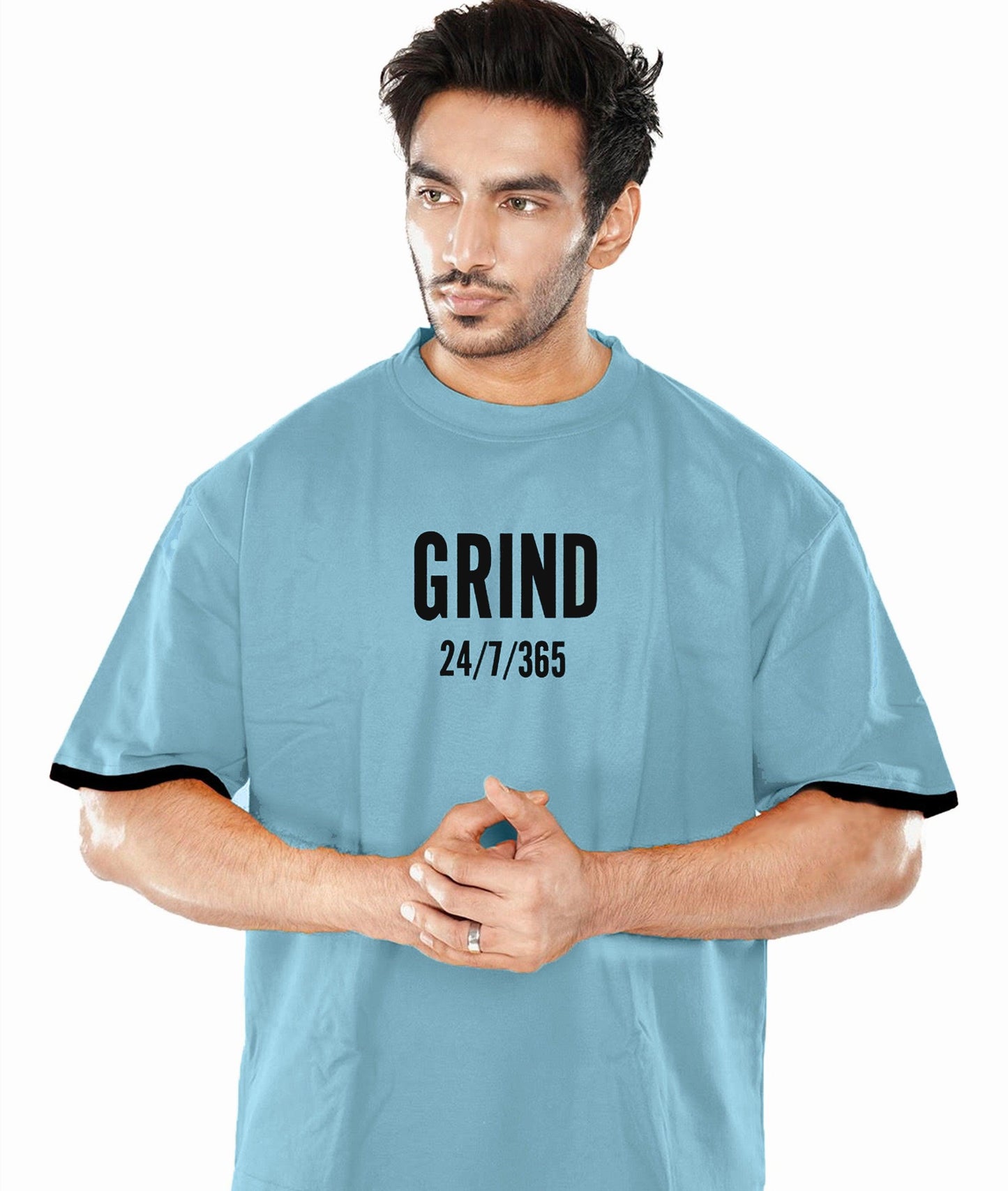 Grind Oversized GymX Tee: Blue - Sale