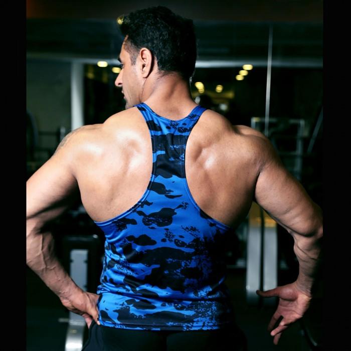 Cobalt Blue Rock Stringer- Meteorite GymX Series(Dry Fit) - Sale - GymX
