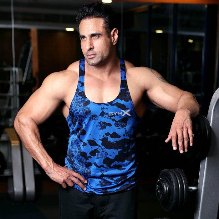 Cobalt Blue Rock Stringer- Meteorite GymX Series(Dry Fit) - Sale - GymX