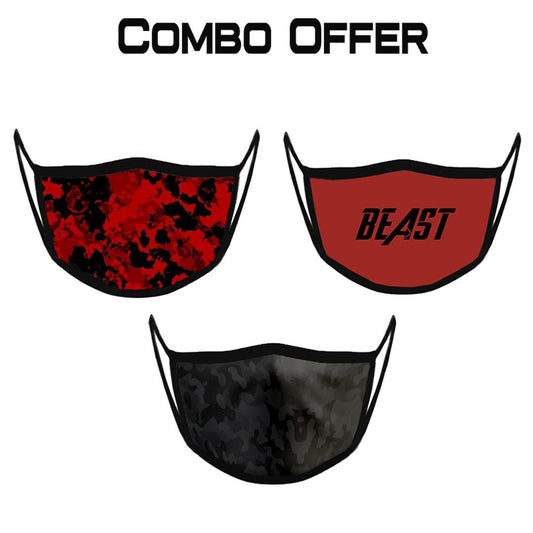 Combo B- Fire Red+ Beast + Black Knight Masks - GymX