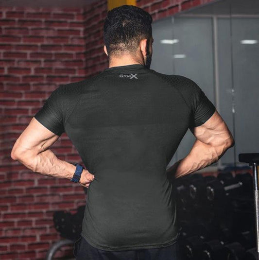 GymX Dark Grey Dotted pattern Tee - Sale - GymX