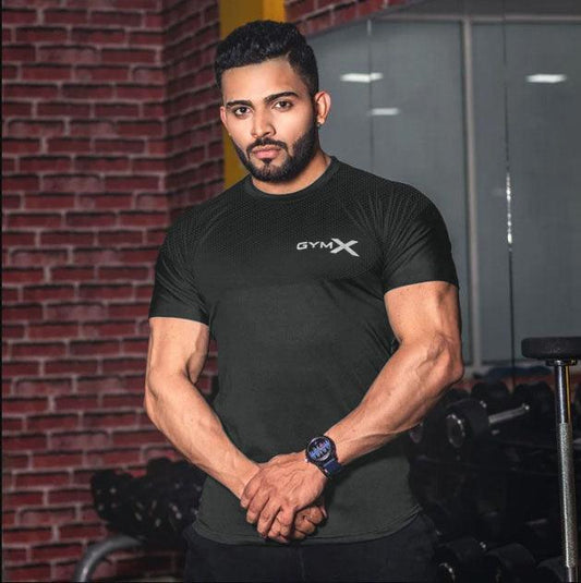 GymX Dark Grey Dotted pattern Tee - Sale - GymX