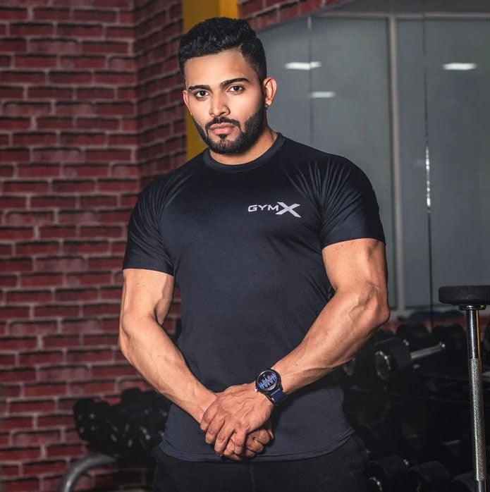 Gymx Dark Blue Armour Tee (Flex Dry Fit) - Sale