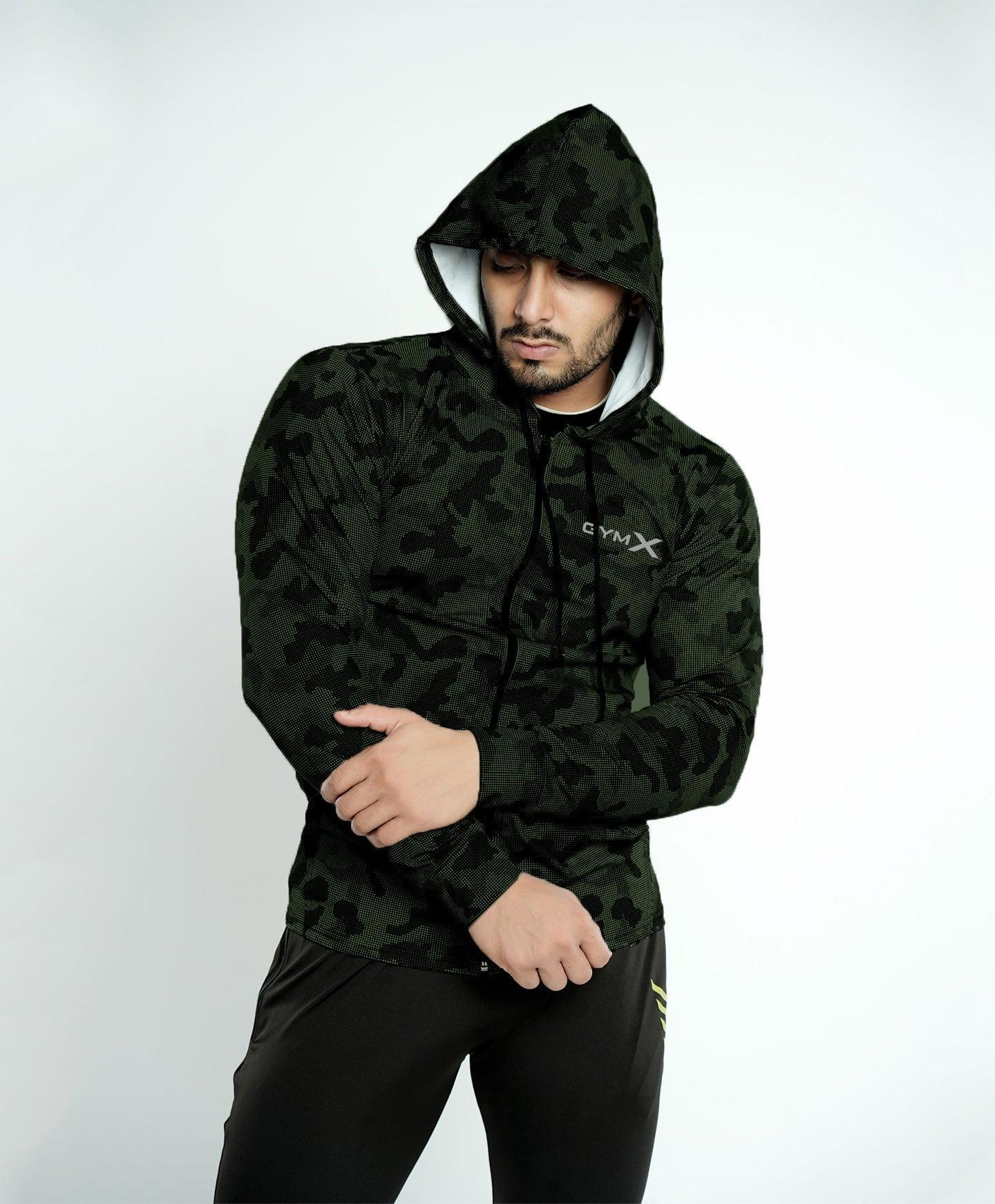 Stealth Green Camo Hoodie - GymX