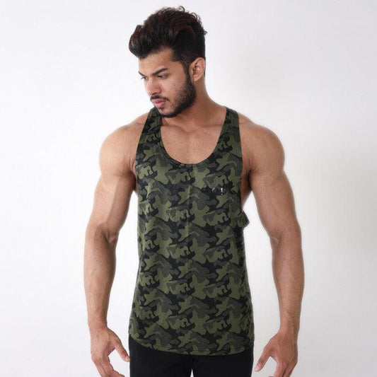 GymX Military Green Camo Stringer Dry Fit - Sale - GymX