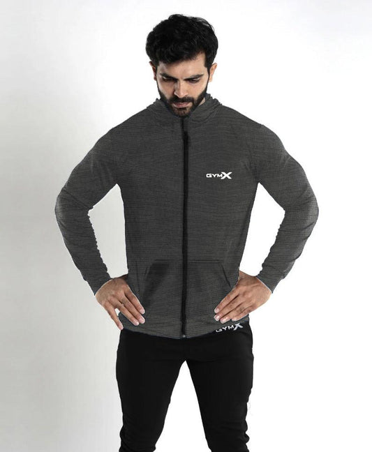 GymX Grey line pattern hoodie - Sale - GymX