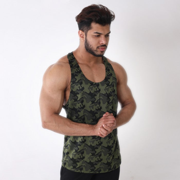 GymX Military Green Camo Stringer Dry Fit - Sale