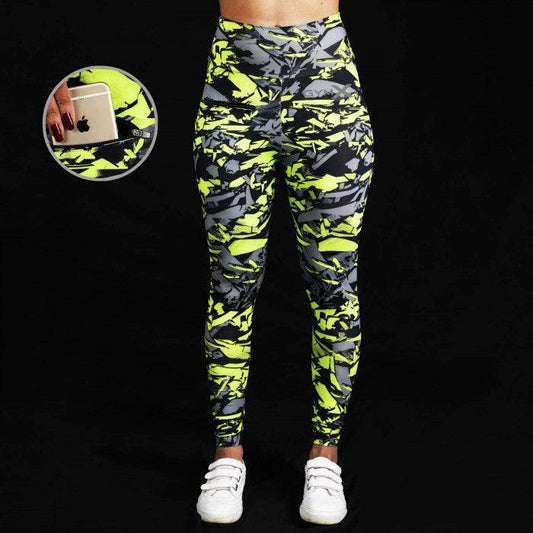 Allure Leggings: Neon Fusion Camo- Sale - GymX