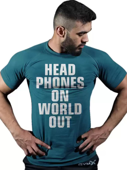 Headphones On World Out: Classic Tee- Sale