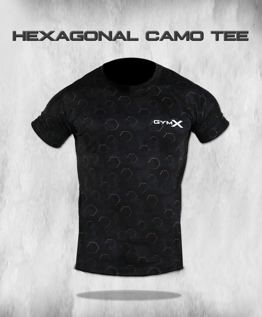 Hexagonal Camo Tee (4 way stretch)- Sale