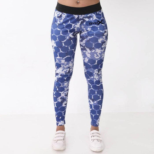 Honeycomb Blue Leggings: Tropical Series- Sale - GymX