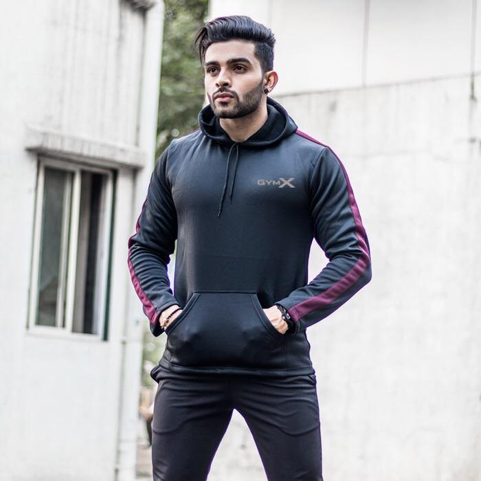 Desire Black With Maroon Black Panel Pullover- Sale - GymX