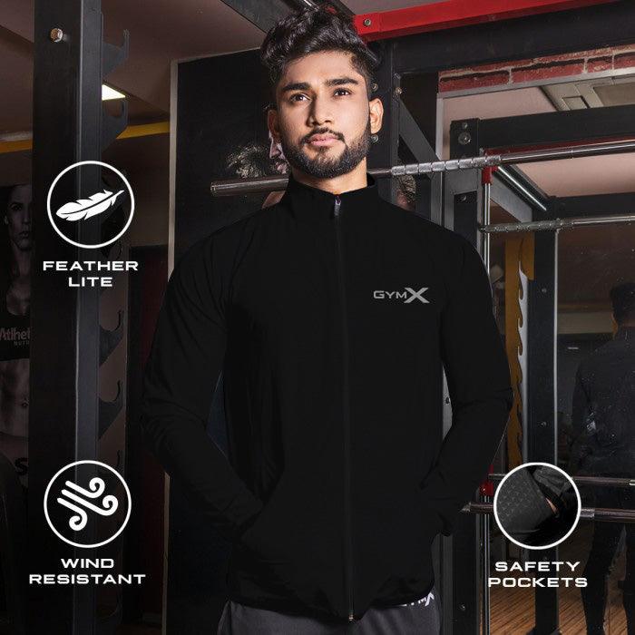 Beast Jet Black Jacket Summer Windcheater- Aero Series - GymX