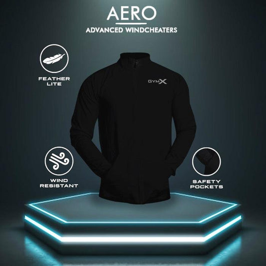 Beast Jet Black Jacket Summer Windcheater- Aero Series - GymX