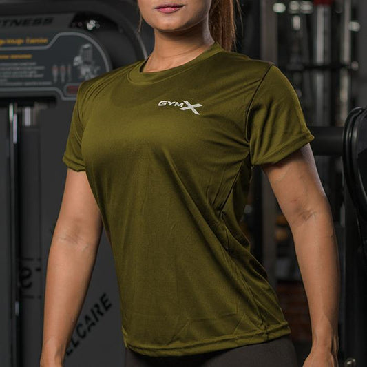 Ladies Olive Green Essential Tee- Sale - GymX