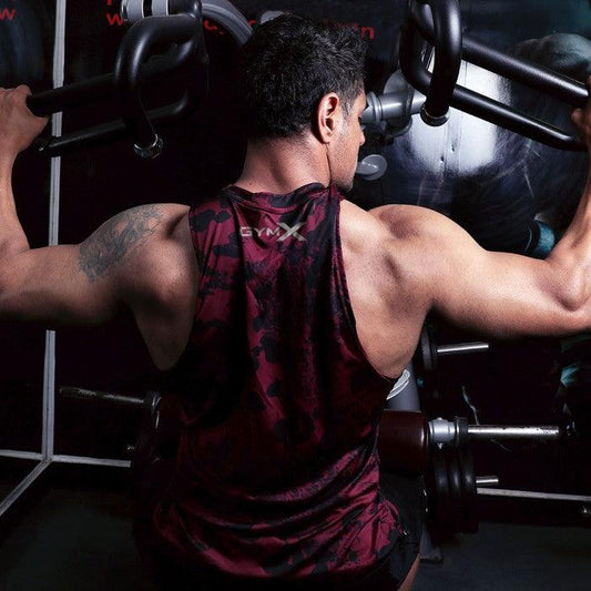 Maroon Rock Tank- Meteorite GymX Series(Dry Fit)- Sale