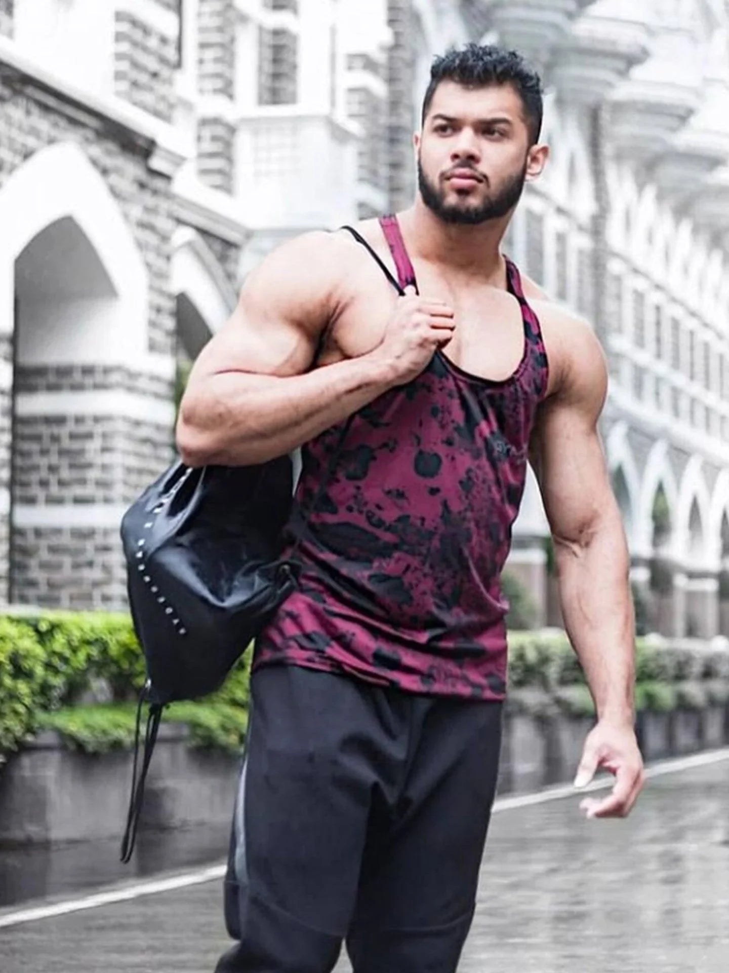 Maroon Rock Stringer- Meteorite GymX Series(Dry Fit)- Sale