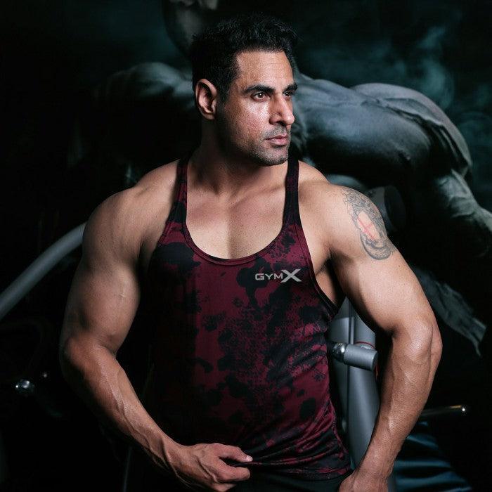 Maroon Rock Stringer- Meteorite GymX Series(Dry Fit)- Sale