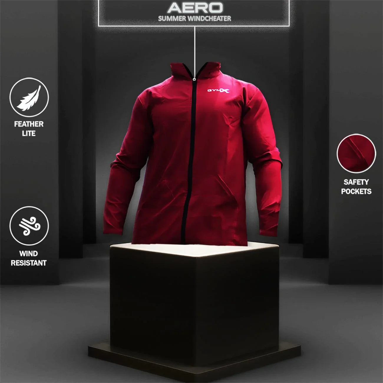 Wine Maroon Summer Jacket Windcheater- Sale - GymX