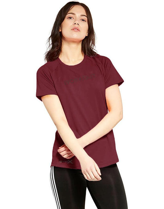 GymX Ladies Maroon (workout) Tee - Sale - GymX
