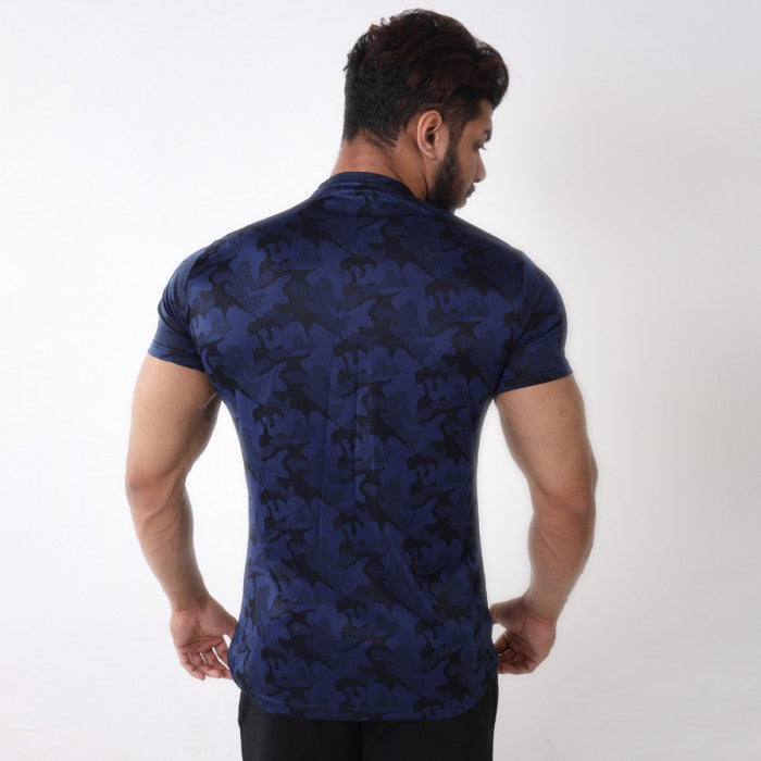 Midnight Blue Camo Tshirt- Muscle Fit- Sale