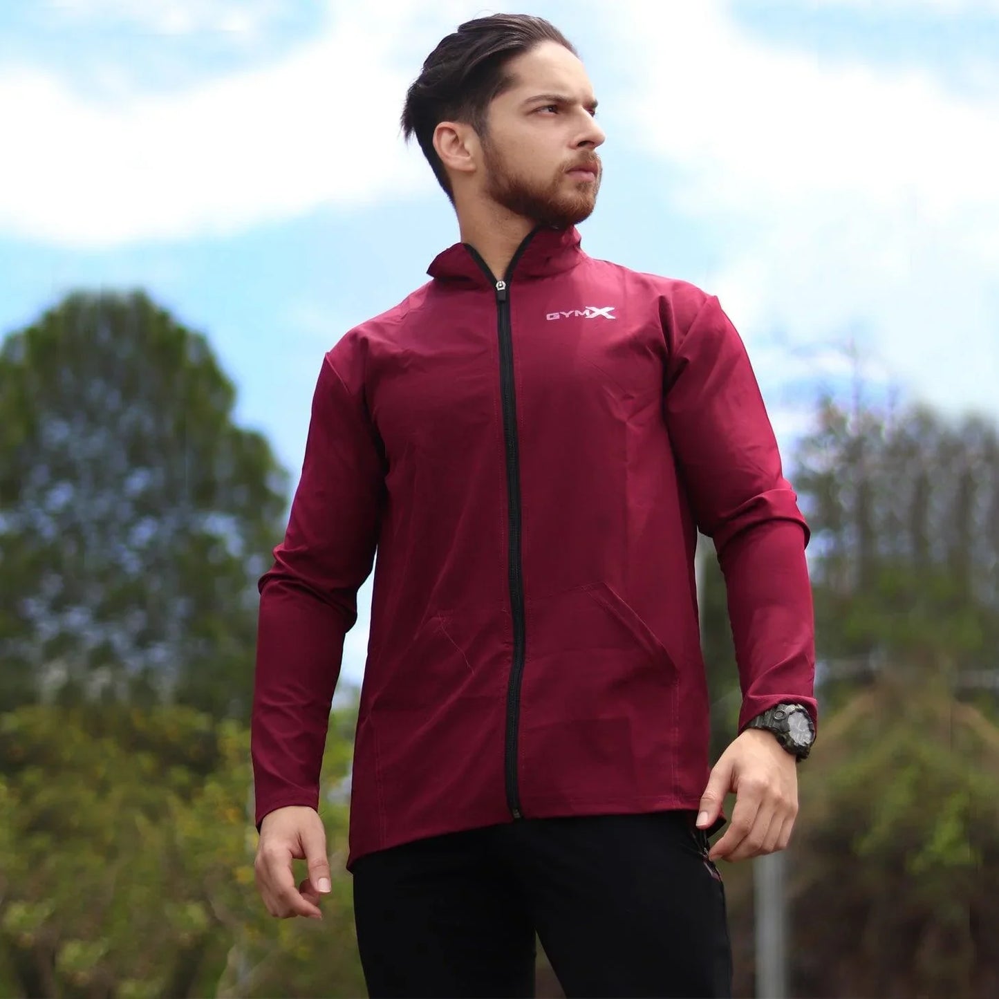 Wine Maroon Summer Jacket Windcheater- Sale - GymX
