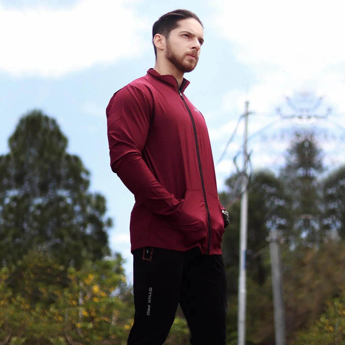 Wine Maroon Summer Jacket Windcheater- Sale - GymX