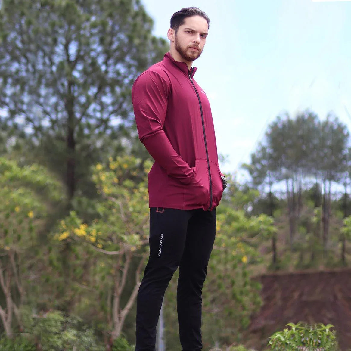 Wine Maroon Summer Jacket Windcheater- Sale - GymX