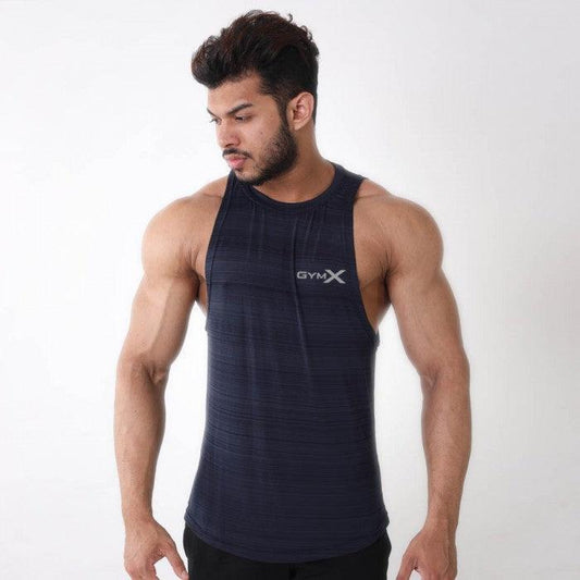 Moonlight Blue Stripe Tank- Sub Zero Series- Sale - GymX