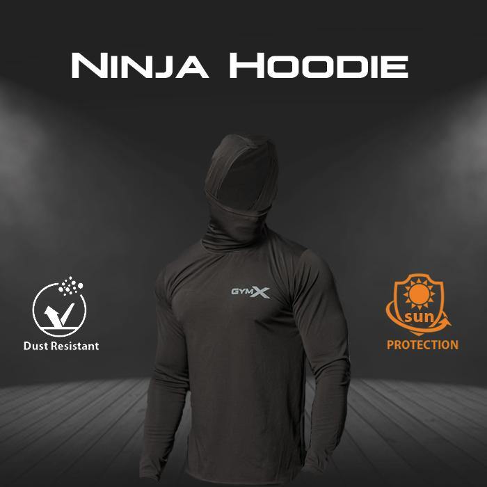 Ninja Hoodie with Face Mask (4 way stretch)- Sale - GymX