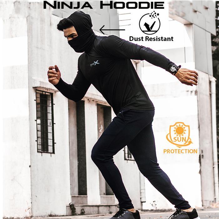 Ninja Hoodie with Face Mask (4 way stretch)- Sale - GymX