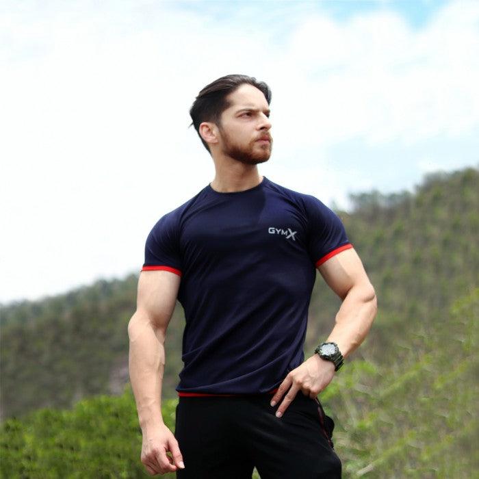 Attitude Navy Muscle Fit Tee- Sale - GymX