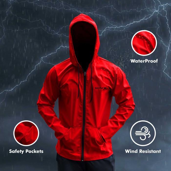 Thunder Neon Red Waterproof Jacket - GymX