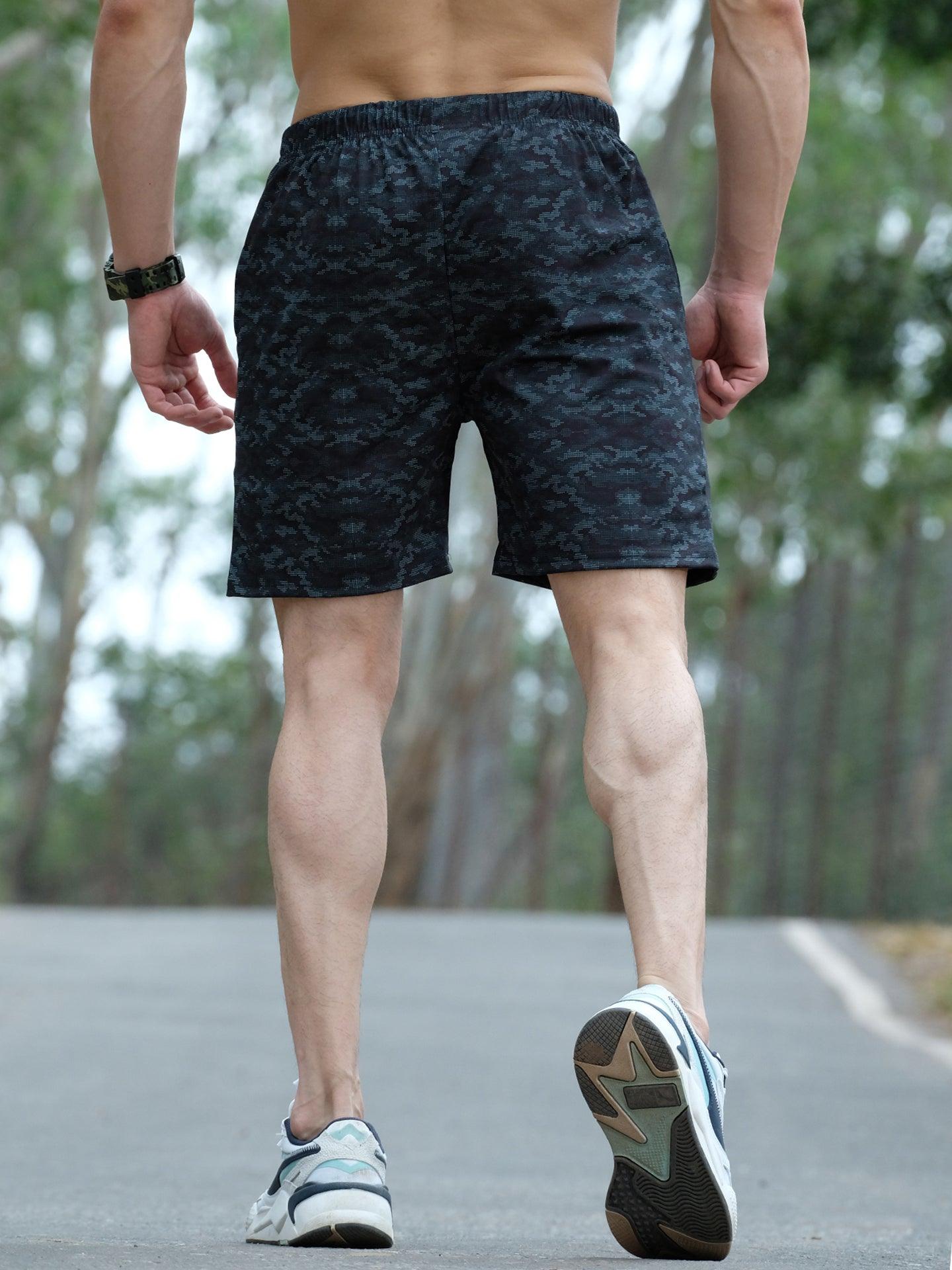 Freeze Blue Camo GymX Shorts Sale - Main Image